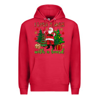 Cardinal I love a man with a beard Christmas Premium Hoodie - NancyCooperArtShop