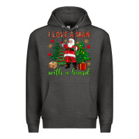 Charcoal Heather I love a man with a beard Christmas Premium Hoodie - NancyCooperArtShop