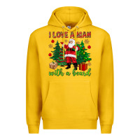 Lemon I love a man with a beard Christmas Premium Hoodie - NancyCooperArtShop