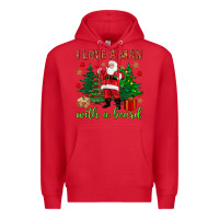 Red I love a man with a beard Christmas Premium Hoodie - NancyCooperArtShop