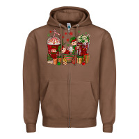 Chestnut Elf Coffee Cups Christmas Zipper Hoodie - BundleAndBundleShop
