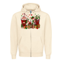 Sandshell Elf Coffee Cups Christmas Zipper Hoodie - BundleAndBundleShop