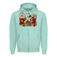Seafoam Elf Coffee Cups Christmas Zipper Hoodie - BundleAndBundleShop