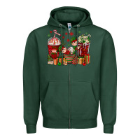 Sports Green Elf Coffee Cups Christmas Zipper Hoodie - BundleAndBundleShop