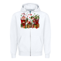 White Elf Coffee Cups Christmas Zipper Hoodie - BundleAndBundleShop