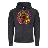 Vintage Black tie dye leopard sunflower Vintage Hoodie - Artiststas