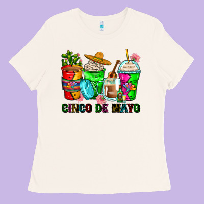 Cinco De Mayo Coffee Cups Ladies Tee Designed By Zillion Design Studio