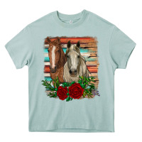 Arona horses with roses Heavy Core Tee - RanaPortraitStore