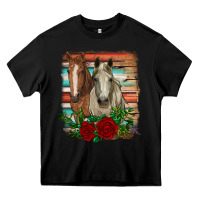 Horses With Roses Heavy Core Tee | Teevron