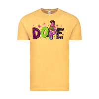 Vintage Mustard dope with afro black woman Vintage Tee - NancyCooperArtShop