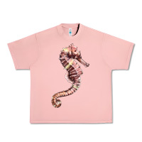Salmon pink seahorse Urban Heavy Tee - LillyAllenDesigns
