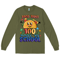 Army Green taco bout 100 days of school Long Sleeve Tee - MaliasSmallBusiness
