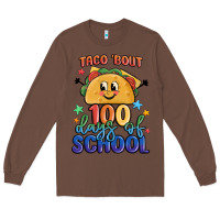 Chestnut taco bout 100 days of school Long Sleeve Tee - MaliasSmallBusiness