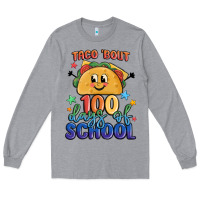 Heather Grey taco bout 100 days of school Long Sleeve Tee - MaliasSmallBusiness