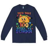 Navy taco bout 100 days of school Long Sleeve Tee - MaliasSmallBusiness