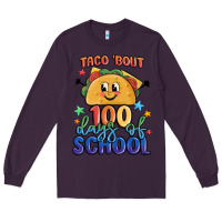 Plum taco bout 100 days of school Long Sleeve Tee - MaliasSmallBusiness