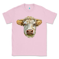 Bubblegum Pink Charolais bull face Classic Tee - LillyAllenDesigns