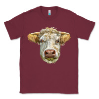 Burgundy Charolais bull face Classic Tee - LillyAllenDesigns