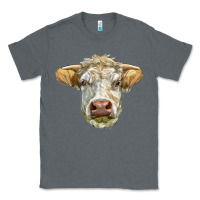Charcoal Heather Charolais bull face Classic Tee - LillyAllenDesigns