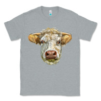 Heather Grey Charolais bull face Classic Tee - LillyAllenDesigns