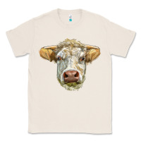 Natural Charolais bull face Classic Tee - LillyAllenDesigns