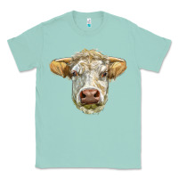 Seafoam Charolais bull face Classic Tee - LillyAllenDesigns