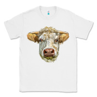 White Charolais bull face Classic Tee - LillyAllenDesigns
