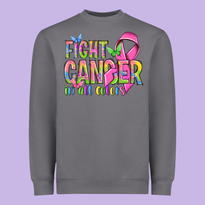 Fight Cancer In All Colors Heavyweight Sweatshirt Designed By Nancycooperartshop