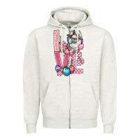 Oatmeal Heather Love Easter Zipper Hoodie - BundleAndBundleShop