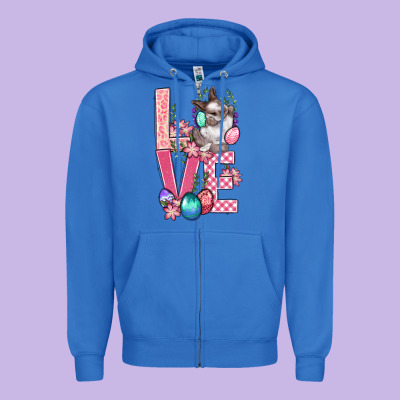 Love Easter Zipper Hoodie Designed By Bundleandbundleshop