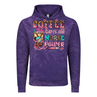 Cloud Purple coffee gives me nurse power Vintage Hoodie - AdoDesignShop