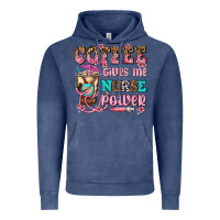 Vintage Denim coffee gives me nurse power Vintage Hoodie - AdoDesignShop