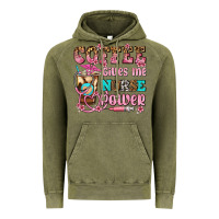 Vintage Olive coffee gives me nurse power Vintage Hoodie - AdoDesignShop