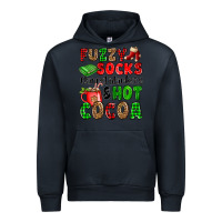 Navy fuzzy socks flannel blankets and hot cocoa Urban Hoodie - OliviaCreatesArt