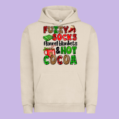 Fuzzy Socks Flannel Blankets And Hot Cocoa Urban Hoodie Designed By Oliviacreatesart
