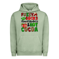 Pigment Oil Green fuzzy socks flannel blankets and hot cocoa Urban Hoodie - OliviaCreatesArt