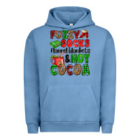 Pigment Pebble Blue fuzzy socks flannel blankets and hot cocoa Urban Hoodie - OliviaCreatesArt