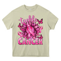 Mossy Tackle Cancer with Sunflower Heavy Core Tee - texasbilliewilder