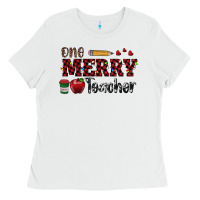 White one merry teacher Ladies Tee - RanaPortraitStore