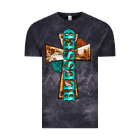 Cloud Black blessed cross Vintage Tee - BarkalooDesign