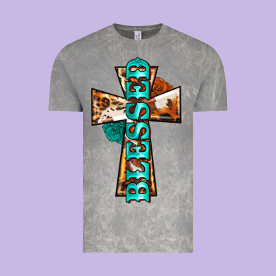 Blessed Cross Vintage Tee Designed By Barkaloodesign