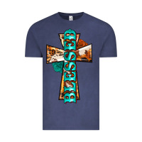 Vintage Denim blessed cross Vintage Tee - BarkalooDesign