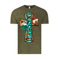 Vintage Olive blessed cross Vintage Tee - BarkalooDesign