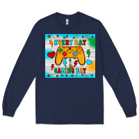 Navy every day is gaming day Long Sleeve Tee - JahusDesignShop
