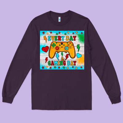 Every Day Is Gaming Day Long Sleeve Tee Designed By Jahusdesignshop