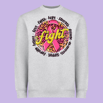 Fight Breast Cancer Heavyweight Sweatshirt Designed By Nancycooperartshop