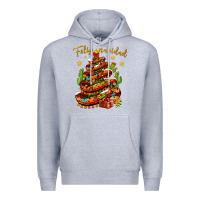 Heather Grey Christmas Feliz Navidad Premium Hoodie - NancyCooperArtShop