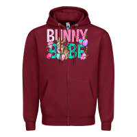 Burgundy Bunny Babe Easter Zipper Hoodie - BundleAndBundleShop