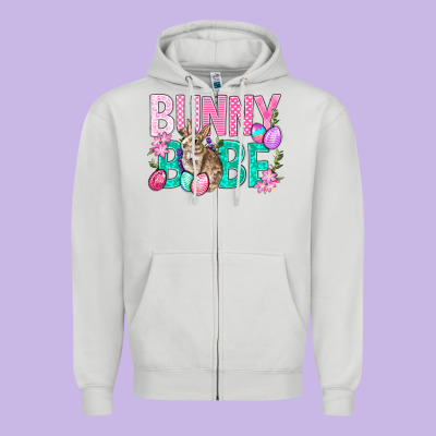 Bunny Babe Easter Zipper Hoodie Designed By Bundleandbundleshop