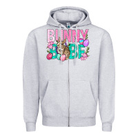 Heather Grey Bunny Babe Easter Zipper Hoodie - BundleAndBundleShop